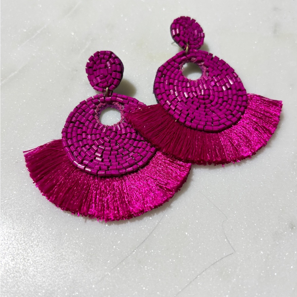 Elegant Pink Beaded Earrings